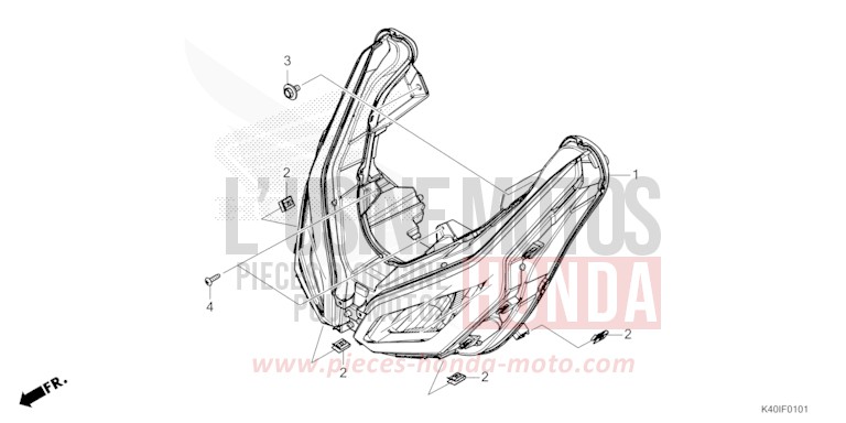 HEADLIGHT (NSS125ADP/R) for Forza 125 MAT CARNELIAN RED METALLIC (R384) from 2023